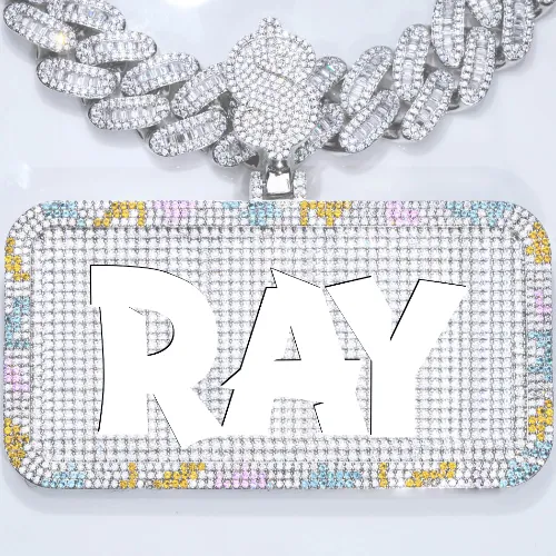 CUSTOM LETTER NECKLACE 3D COLORFUL SQUARE sold by The GUU Shop