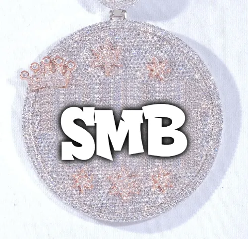 CUSTOM LETTER NECKLACE 3D BIG CROWN DISC sold by The GUU Shop