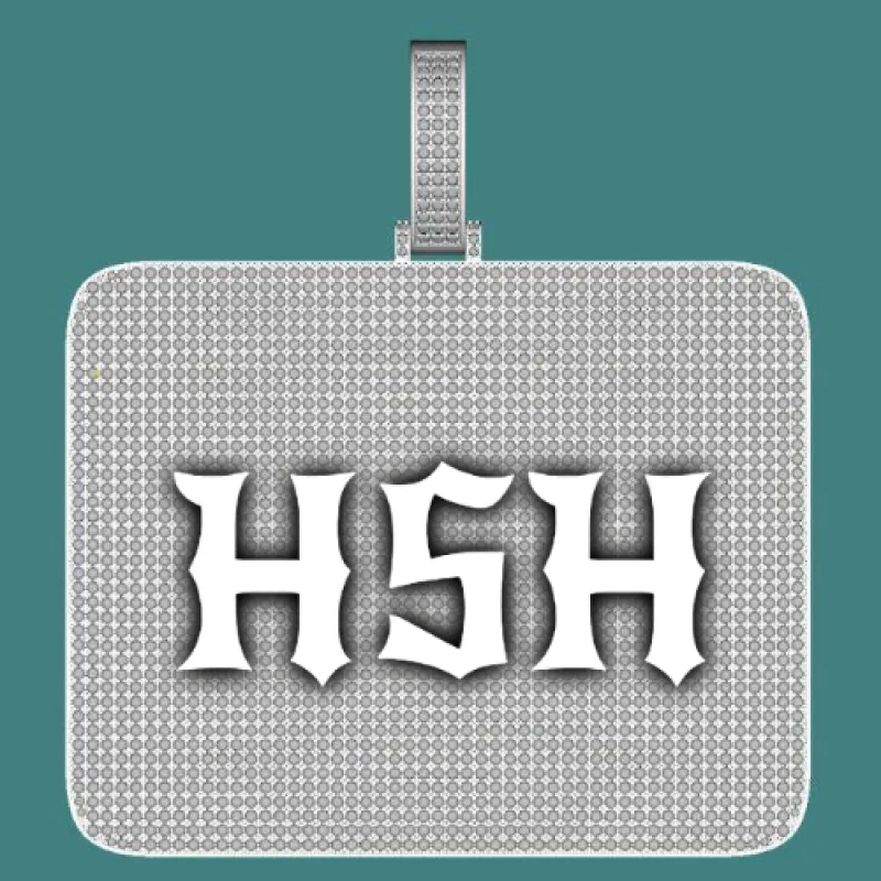 CUSTOM LETTER NECKLACE 3D BIG SQUARE sold by The GUU Shop