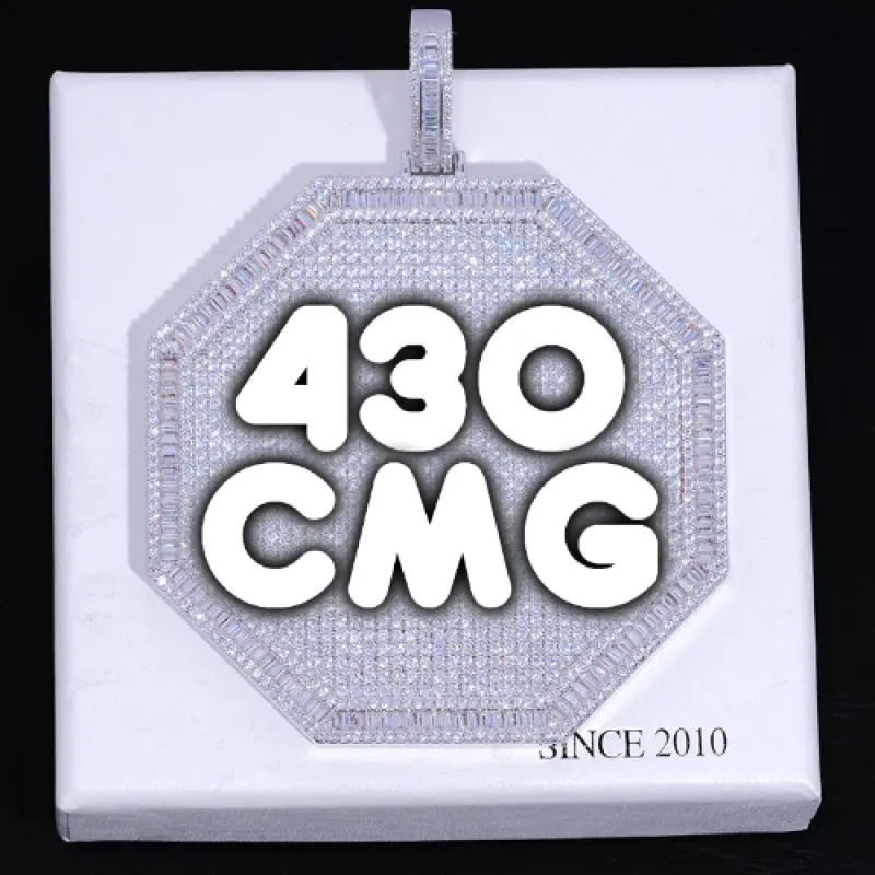 CUSTOM LETTER NECKLACE 3D BIG OCTAGON sold by The GUU Shop