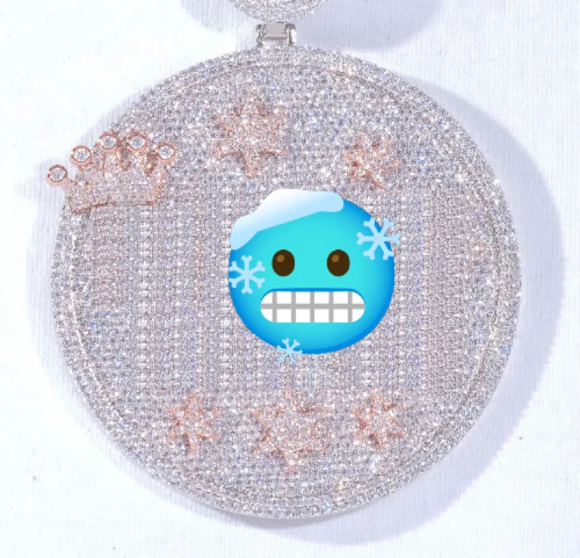 CUSTOM LETTER NECKLACE 3D BIG CROWN DISC sold by The GUU Shop