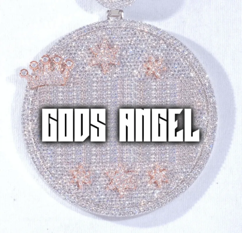 CUSTOM LETTER NECKLACE 3D BIG CROWN DISC made by The GUU Shop