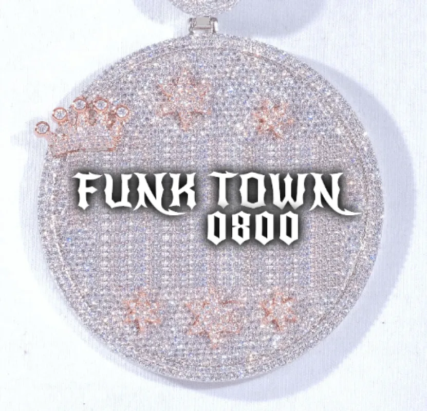 CUSTOM LETTER NECKLACE 3D BIG CROWN DISC sold by The GUU Shop