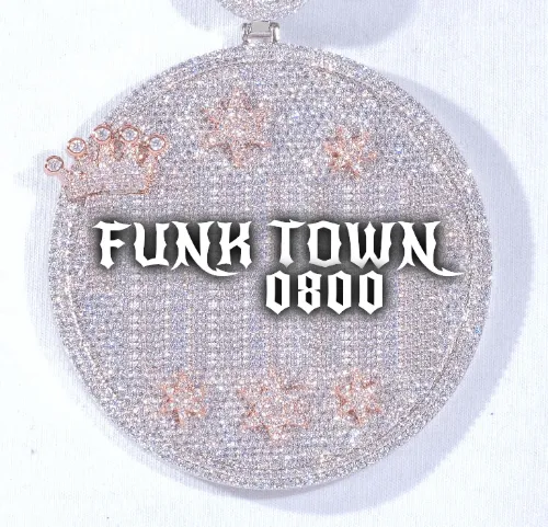 CUSTOM LETTER NECKLACE 3D BIG CROWN DISC sold by The GUU Shop