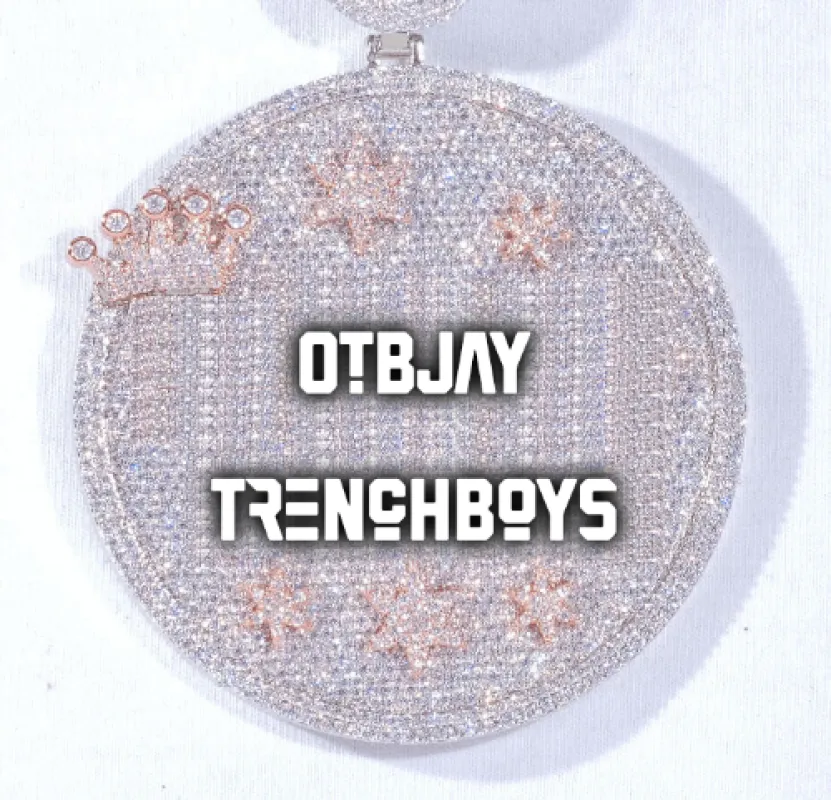 CUSTOM LETTER NECKLACE 3D BIG CROWN DISC sold by The GUU Shop