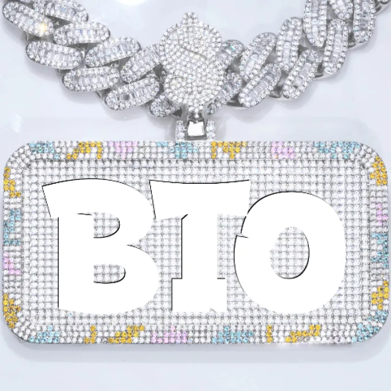 CUSTOM LETTER NECKLACE 3D COLORFUL SQUARE sold by The GUU Shop