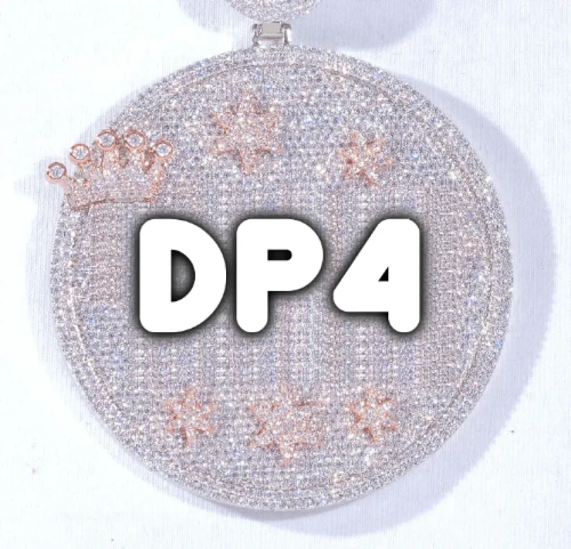 CUSTOM LETTER NECKLACE 3D BIG CROWN DISC sold by The GUU Shop