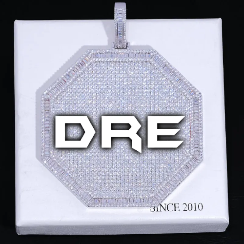 CUSTOM LETTER NECKLACE 3D BIG OCTAGON sold by The GUU Shop