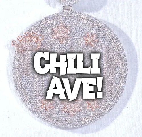 CUSTOM LETTER NECKLACE 3D BIG CROWN DISC sold by The GUU Shop