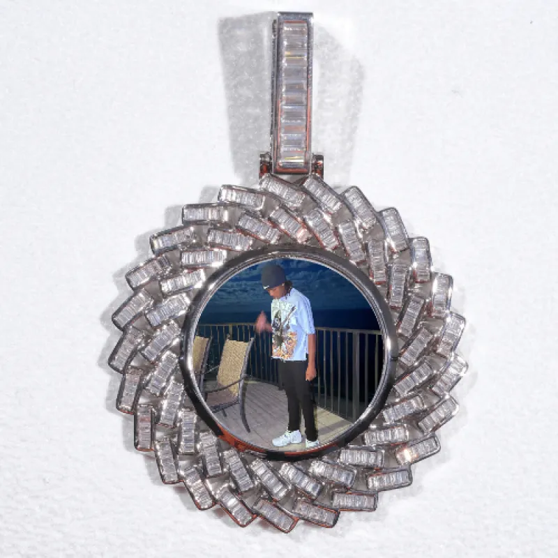 Large 3D Baguette Custom Picture Pendant sold by The GUU Shop