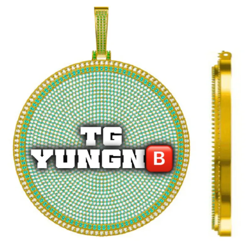 CUSTOM LETTER NECKLACE 3D BIG DISC sold by The GUU Shop