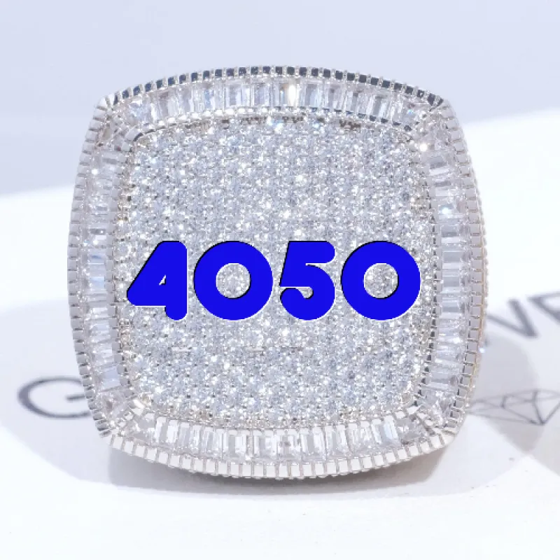 CUSTOM LETTER 3D ICED RING sold by The GUU Shop