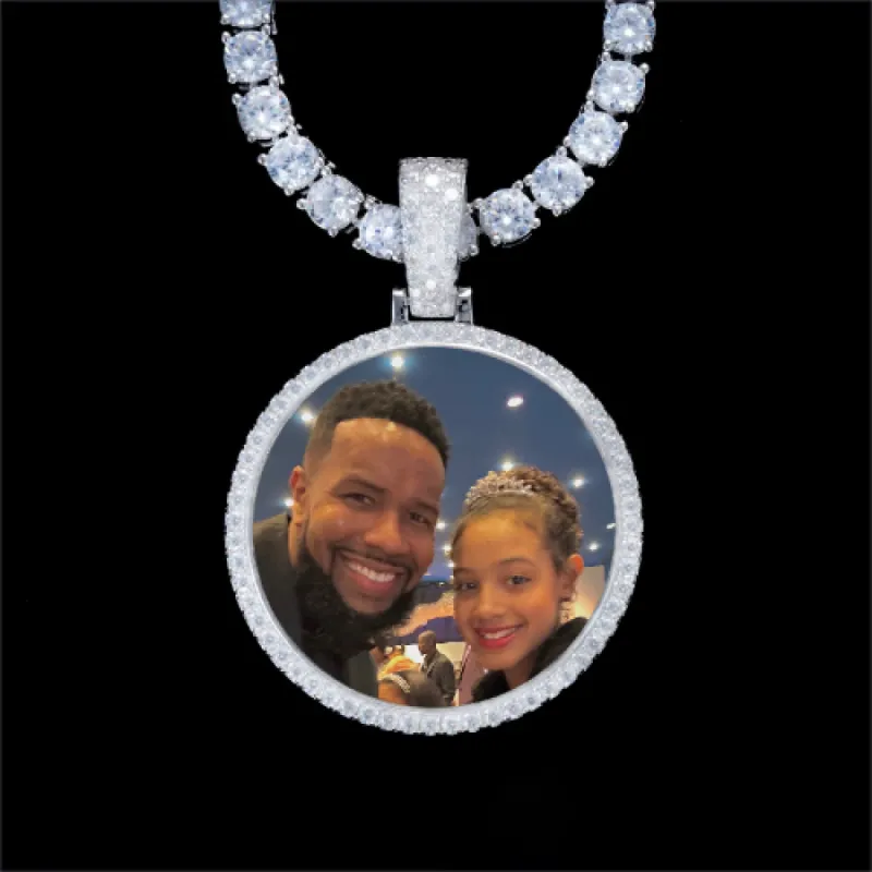 925S & VVS Moissanite 3D Circle Custom Picture Pendant sold by The GUU Shop