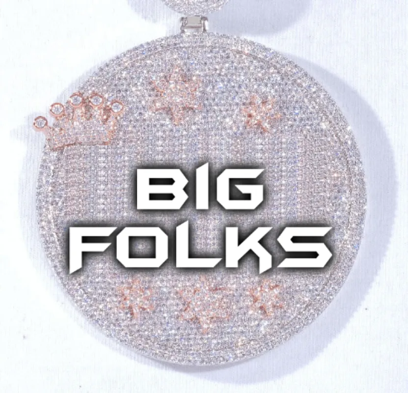 CUSTOM LETTER NECKLACE 3D BIG CROWN DISC sold by The GUU Shop