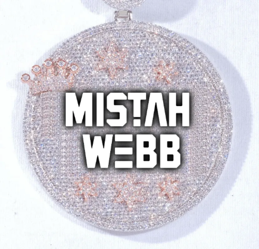 CUSTOM LETTER NECKLACE 3D BIG CROWN DISC sold by The GUU Shop