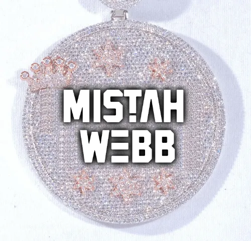 CUSTOM LETTER NECKLACE 3D BIG CROWN DISC sold by The GUU Shop