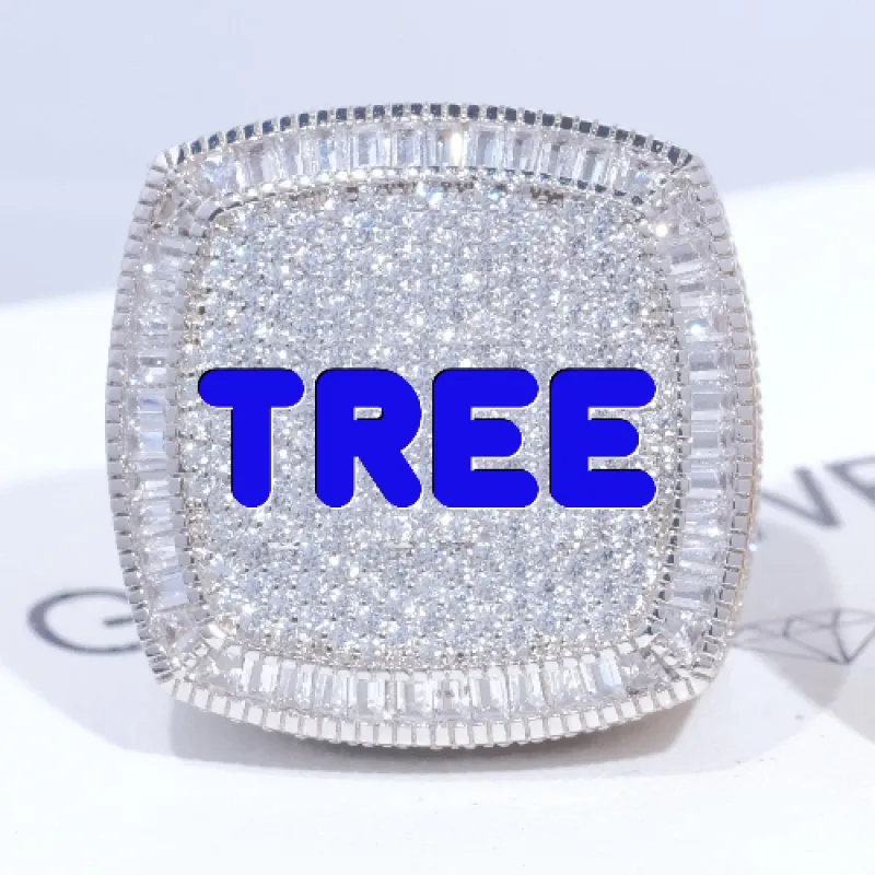 CUSTOM LETTER 3D ICED RING sold by The GUU Shop