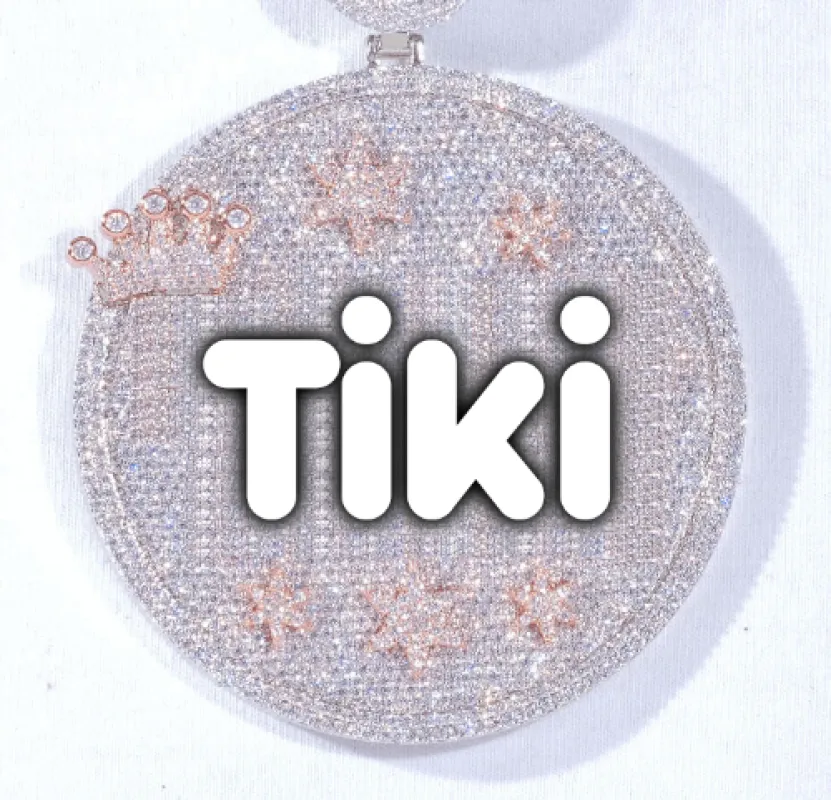 CUSTOM LETTER NECKLACE 3D BIG CROWN DISC sold by The GUU Shop