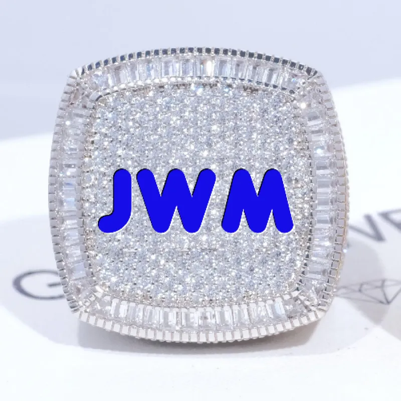 CUSTOM LETTER 3D ICED RING sold by The GUU Shop