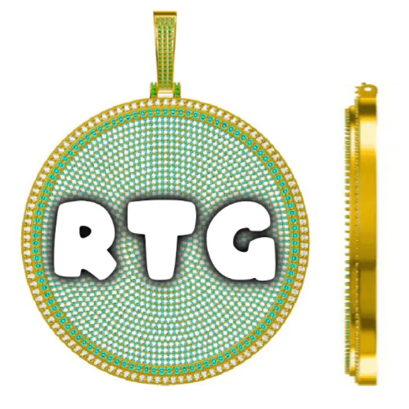 CUSTOM LETTER NECKLACE 3D BIG DISC sold by The GUU Shop