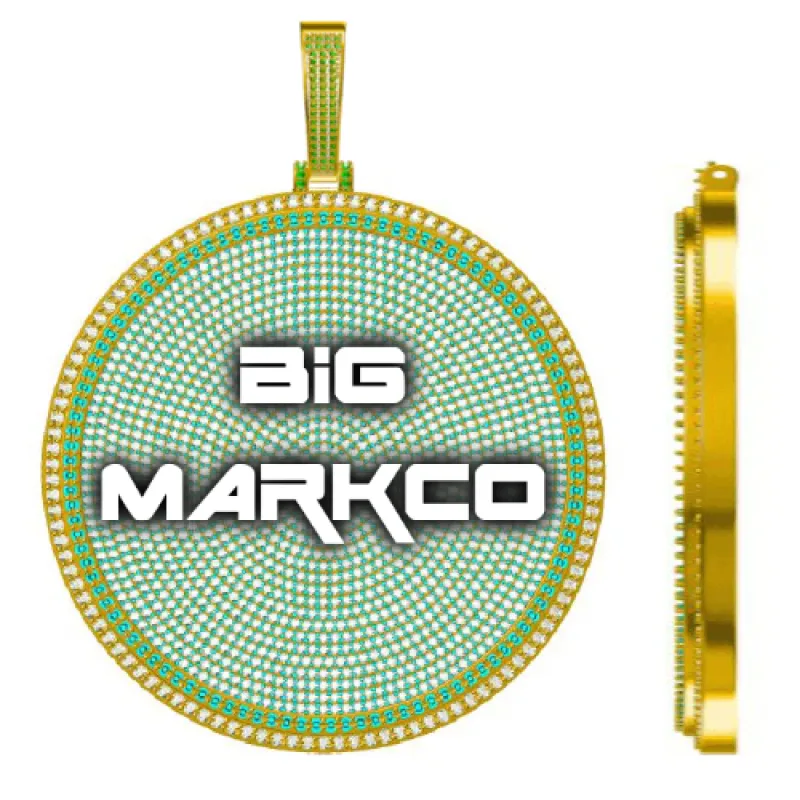 CUSTOM LETTER NECKLACE 3D BIG DISC made by The GUU Shop