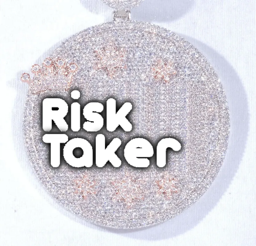 CUSTOM LETTER NECKLACE 3D BIG CROWN DISC sold by The GUU Shop