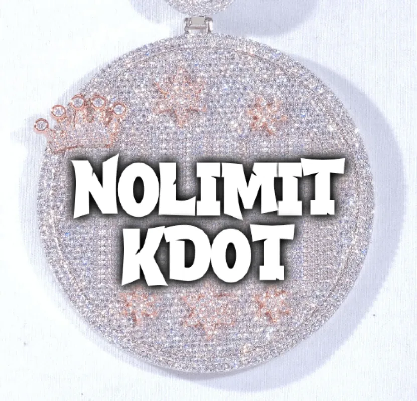 CUSTOM LETTER NECKLACE 3D BIG CROWN DISC sold by The GUU Shop