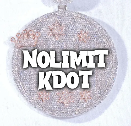 CUSTOM LETTER NECKLACE 3D BIG CROWN DISC sold by The GUU Shop