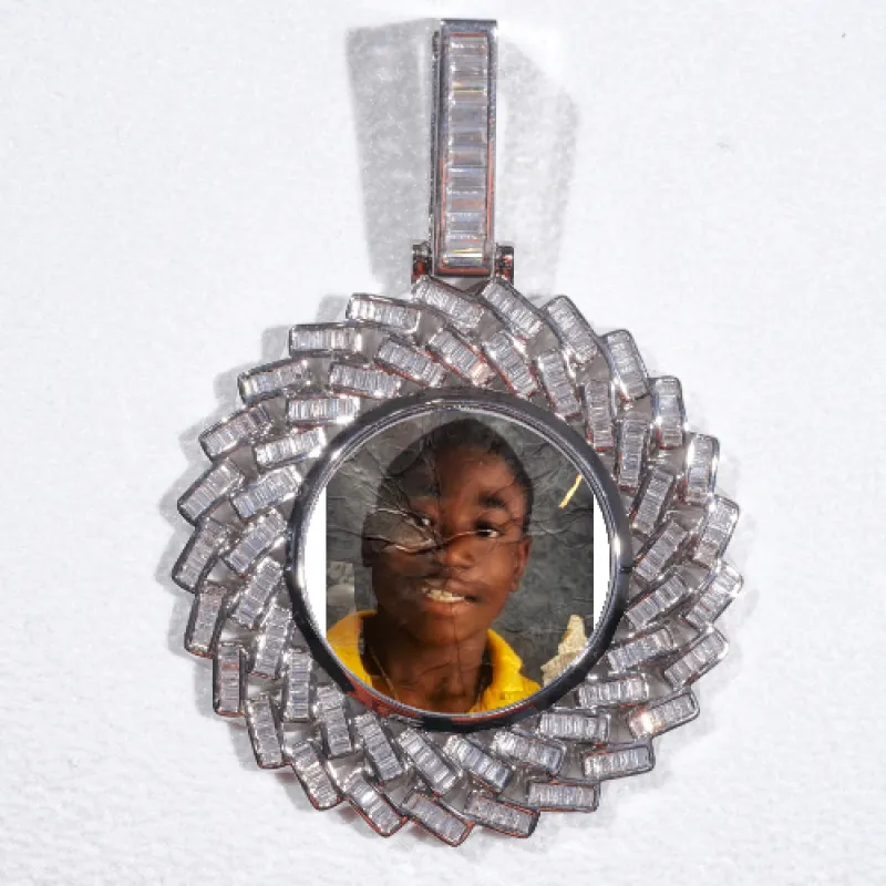 Large 3D Baguette Custom Picture Pendant sold by The GUU Shop