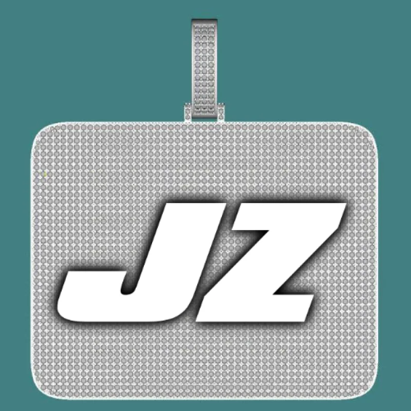 CUSTOM LETTER NECKLACE 3D BIG SQUARE sold by The GUU Shop