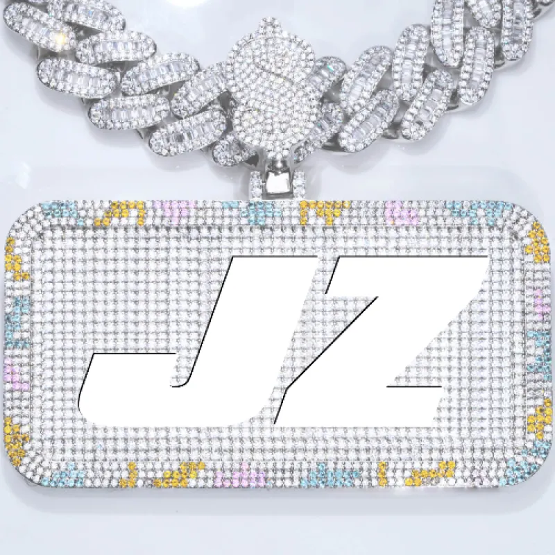 CUSTOM LETTER NECKLACE 3D COLORFUL SQUARE sold by The GUU Shop