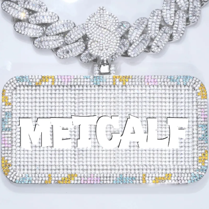 CUSTOM LETTER NECKLACE 3D COLORFUL SQUARE sold by The GUU Shop