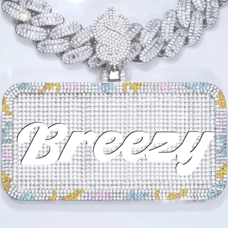 CUSTOM LETTER NECKLACE 3D COLORFUL SQUARE sold by The GUU Shop