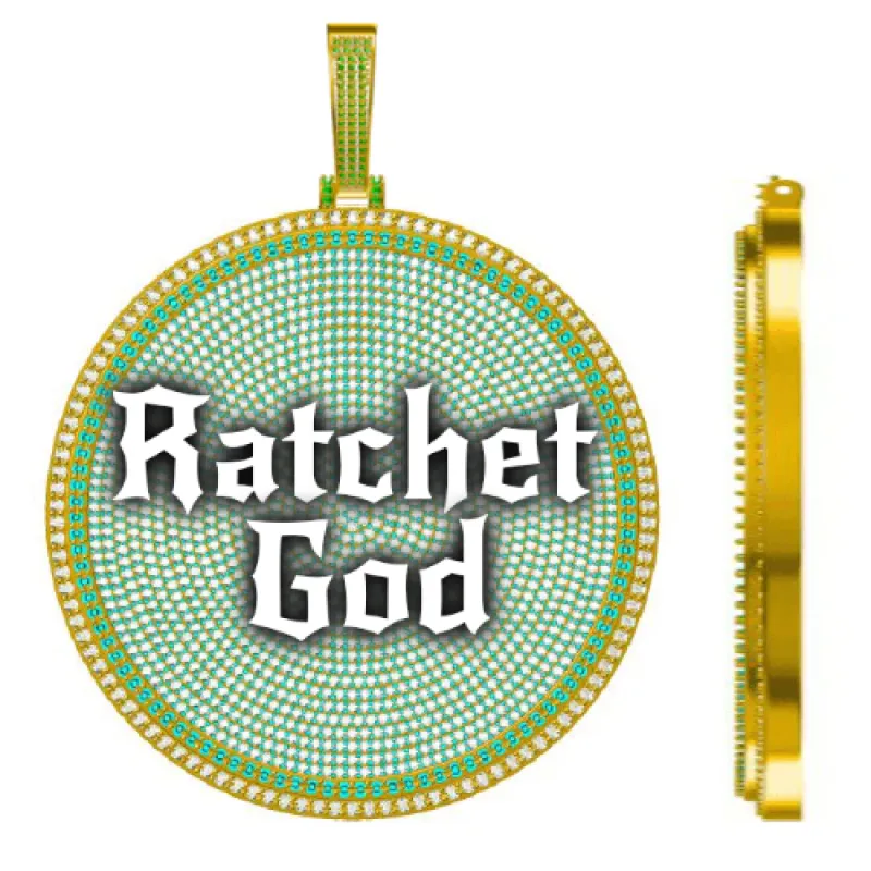 CUSTOM LETTER NECKLACE 3D BIG DISC sold by The GUU Shop