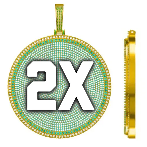 CUSTOM LETTER NECKLACE 3D BIG DISC sold by The GUU Shop