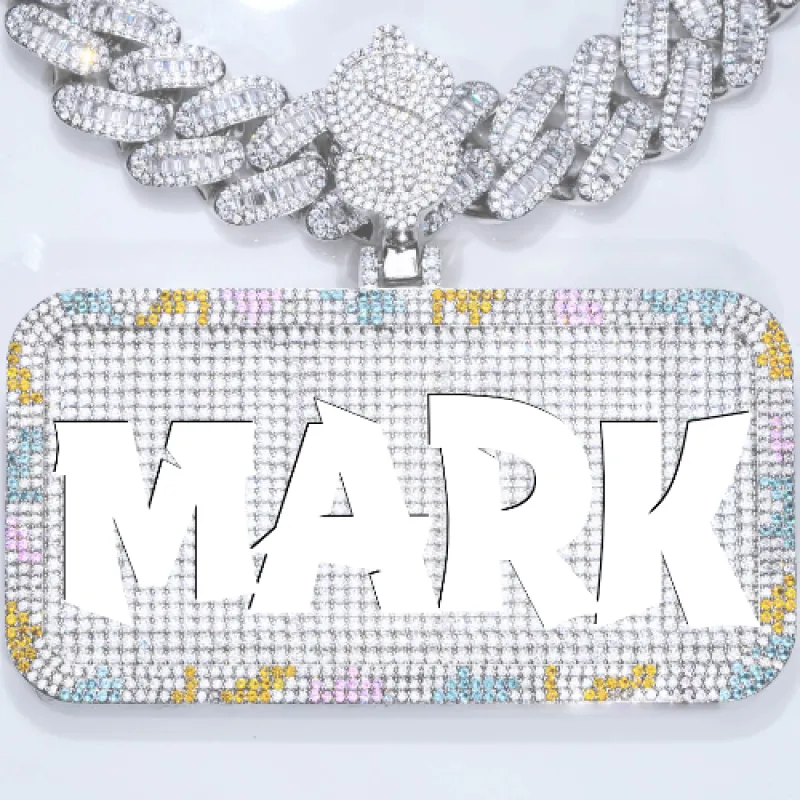 CUSTOM LETTER NECKLACE 3D COLORFUL SQUARE made by The GUU Shop