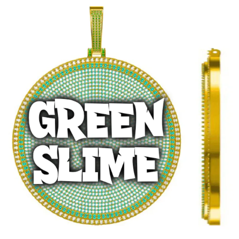 CUSTOM LETTER NECKLACE 3D BIG DISC sold by The GUU Shop