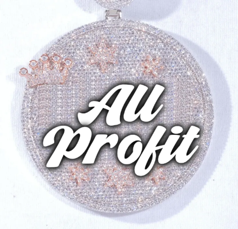 CUSTOM LETTER NECKLACE 3D BIG CROWN DISC sold by The GUU Shop