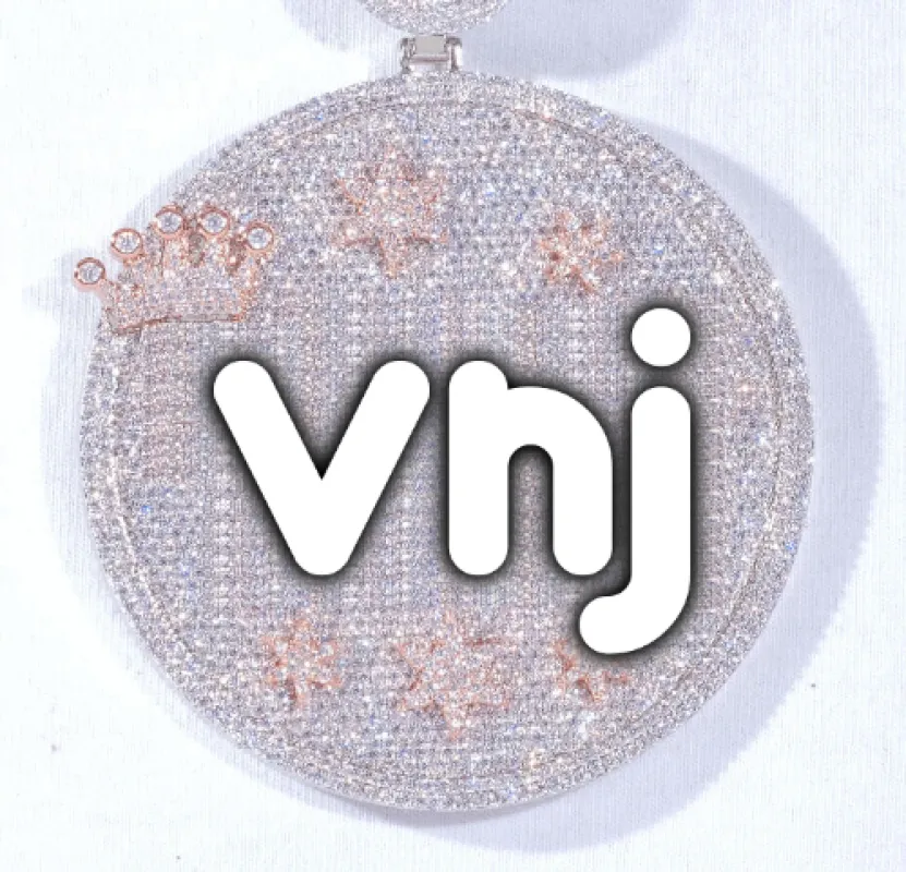 CUSTOM LETTER NECKLACE 3D BIG CROWN DISC sold by The GUU Shop