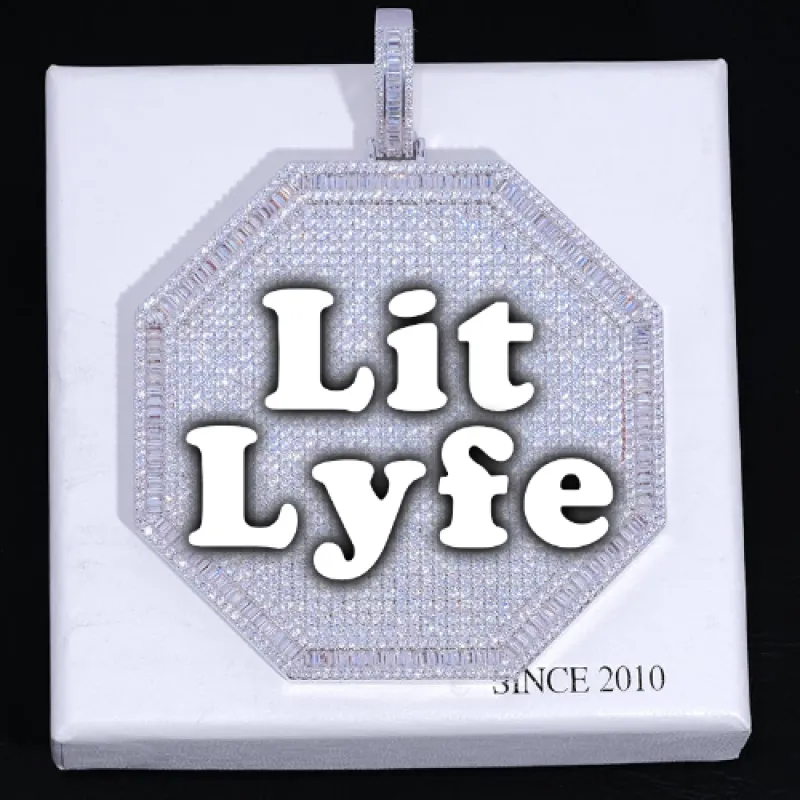 CUSTOM LETTER NECKLACE 3D BIG OCTAGON sold by The GUU Shop