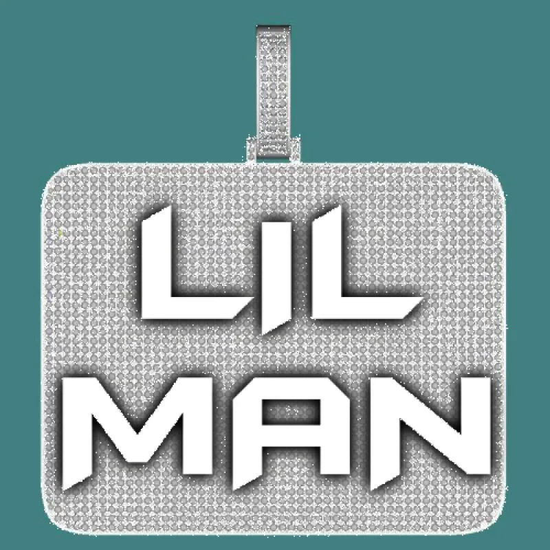 CUSTOM LETTER NECKLACE 3D BIG SQUARE sold by The GUU Shop