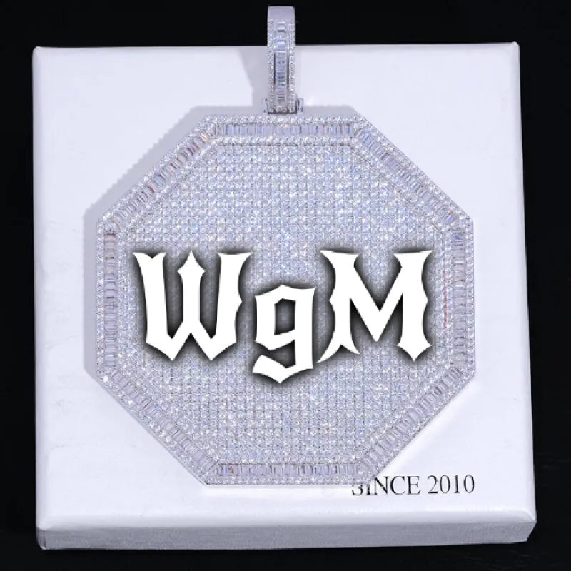 CUSTOM LETTER NECKLACE 3D BIG OCTAGON sold by The GUU Shop