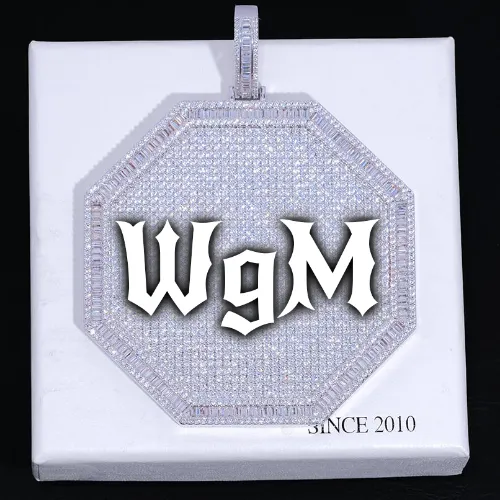 CUSTOM LETTER NECKLACE 3D BIG OCTAGON sold by The GUU Shop