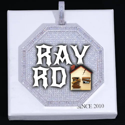 CUSTOM LETTER NECKLACE 3D BIG OCTAGON sold by The GUU Shop