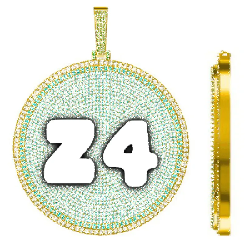 CUSTOM LETTER NECKLACE 3D BIG DISC sold by The GUU Shop