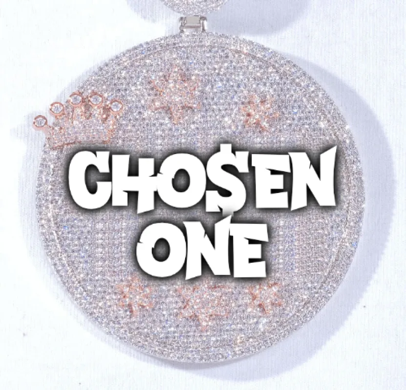 CUSTOM LETTER NECKLACE 3D BIG CROWN DISC sold by The GUU Shop