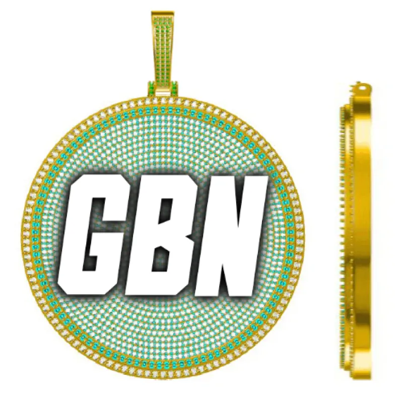 CUSTOM LETTER NECKLACE 3D BIG DISC sold by The GUU Shop