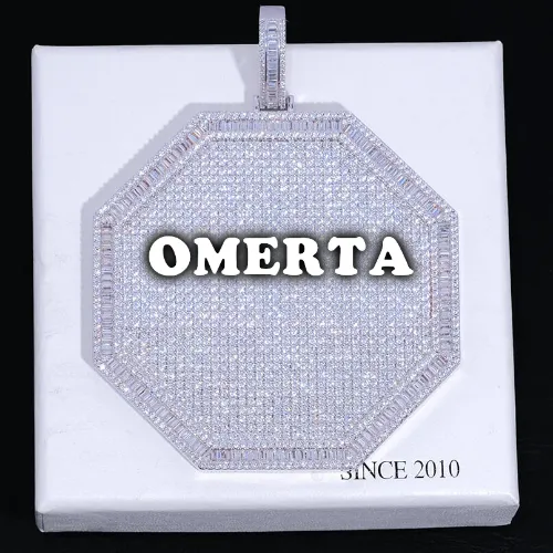 CUSTOM LETTER NECKLACE 3D BIG OCTAGON sold by The GUU Shop