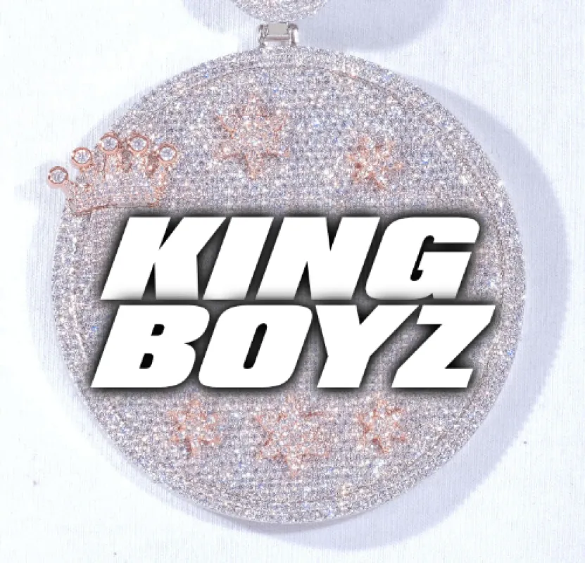 CUSTOM LETTER NECKLACE 3D BIG CROWN DISC sold by The GUU Shop