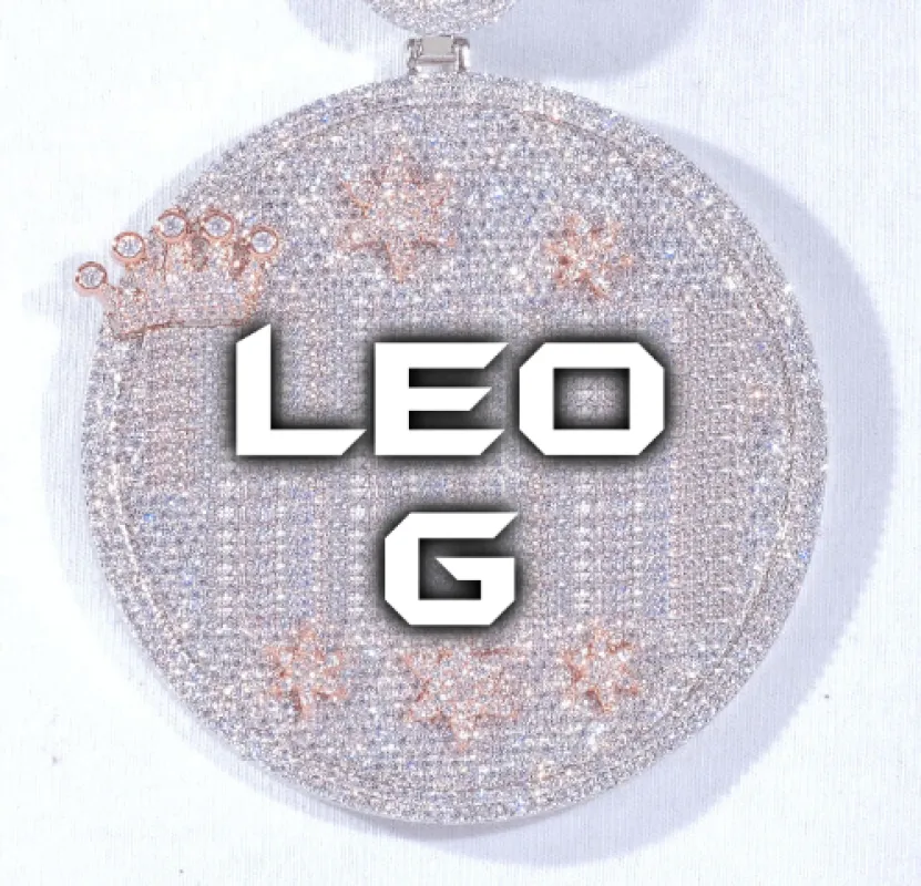 CUSTOM LETTER NECKLACE 3D BIG CROWN DISC sold by The GUU Shop